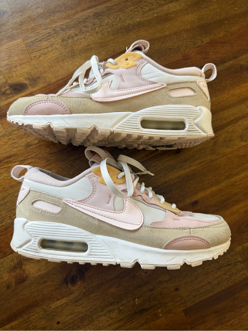 Nike Air Max Style Sneakers in Light Pink and Beige